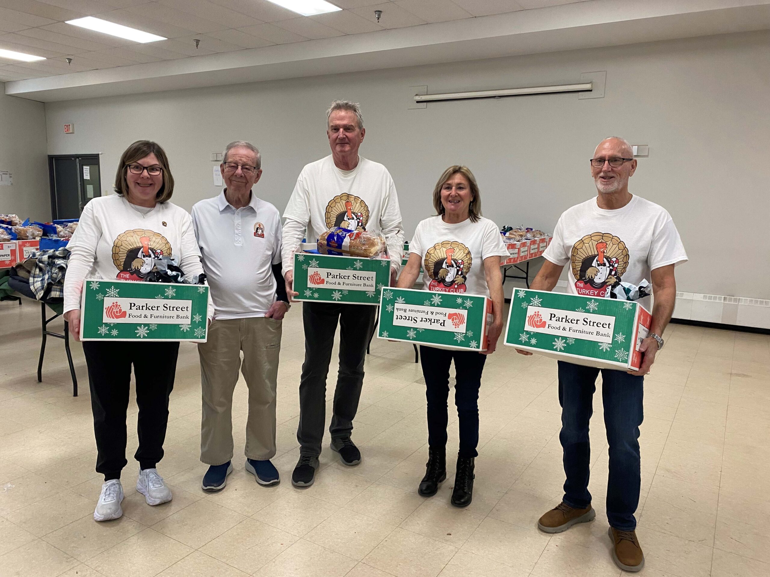 Volunteers with the Turkey Club Crew helped out during the 2025 Christmas Turkey Hamper delivery day.

Shown L-R: Lynn Yuill, Jack Hart, Scott Smith, Ann Louise Kerr and Gerard Giovanetti.